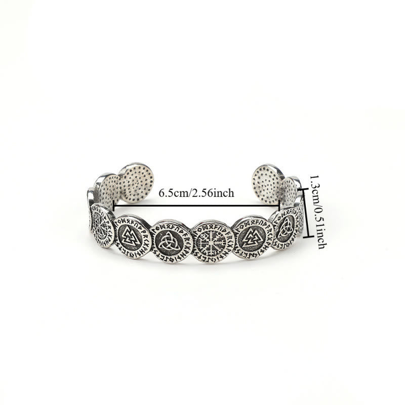 Rune Disc Vegvisir Valknut Bracelet