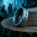 Hammered Futhark Rune Viking Amulet Ring