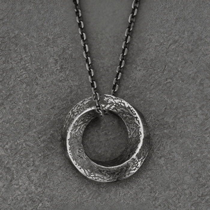 Handcrafted 999 Silver Mobius Strip Necklace