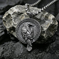 Double Sided Antique Odin Raven Celtic Knot Necklace