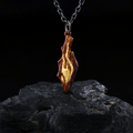 Handcrafted 999 Silver Fire Textured Gilded Pendant Necklace