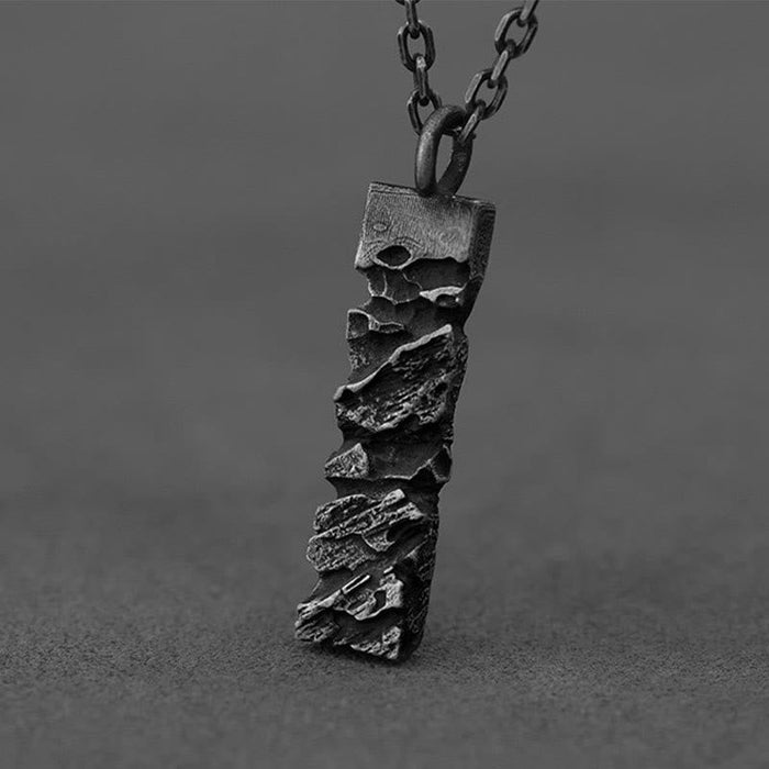 Handcrafted 999 Silver Cracked Mountain Textured Necklace