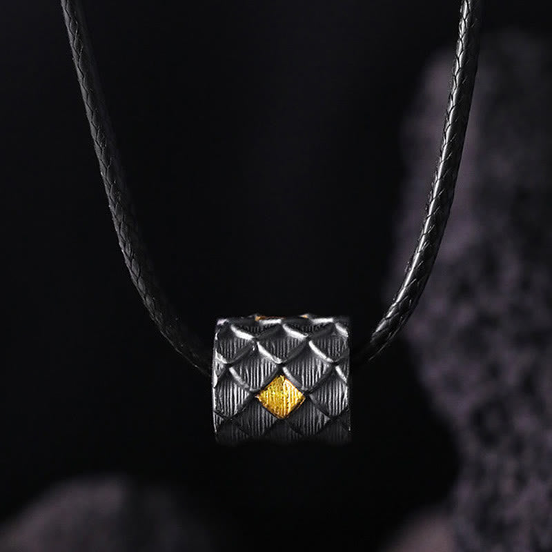 Handcrafted 999 Silver Dragon Scale Barrel Bead Necklace