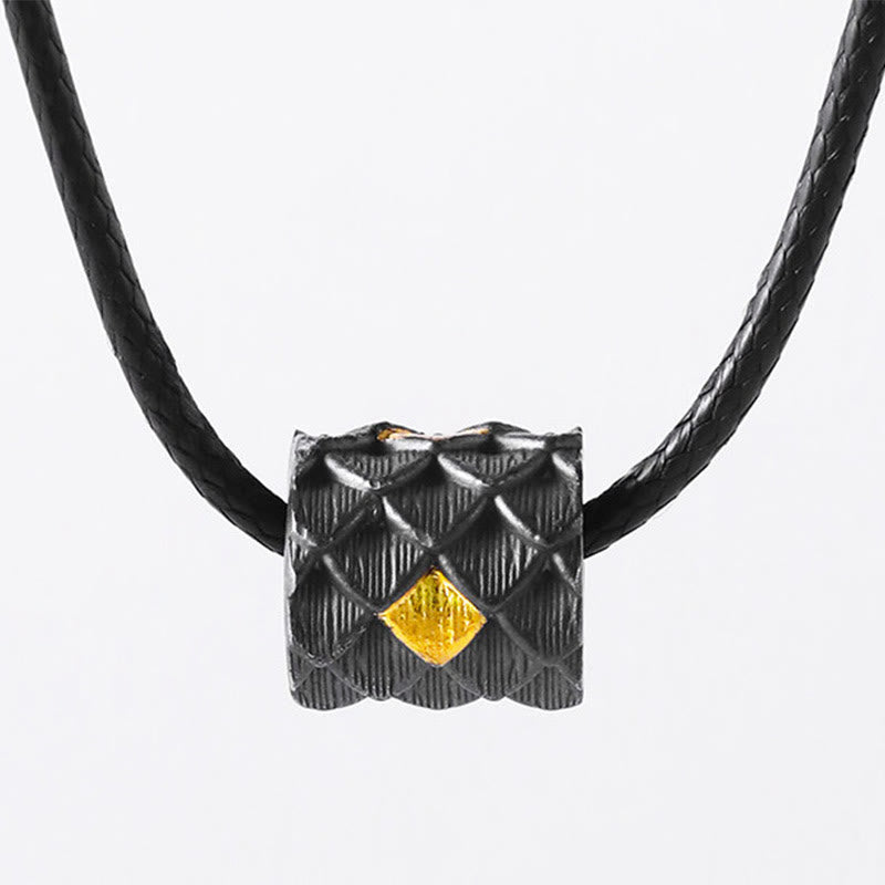 Handcrafted 999 Silver Dragon Scale Barrel Bead Necklace