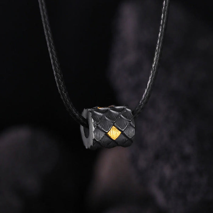 Handcrafted 999 Silver Dragon Scale Barrel Bead Necklace