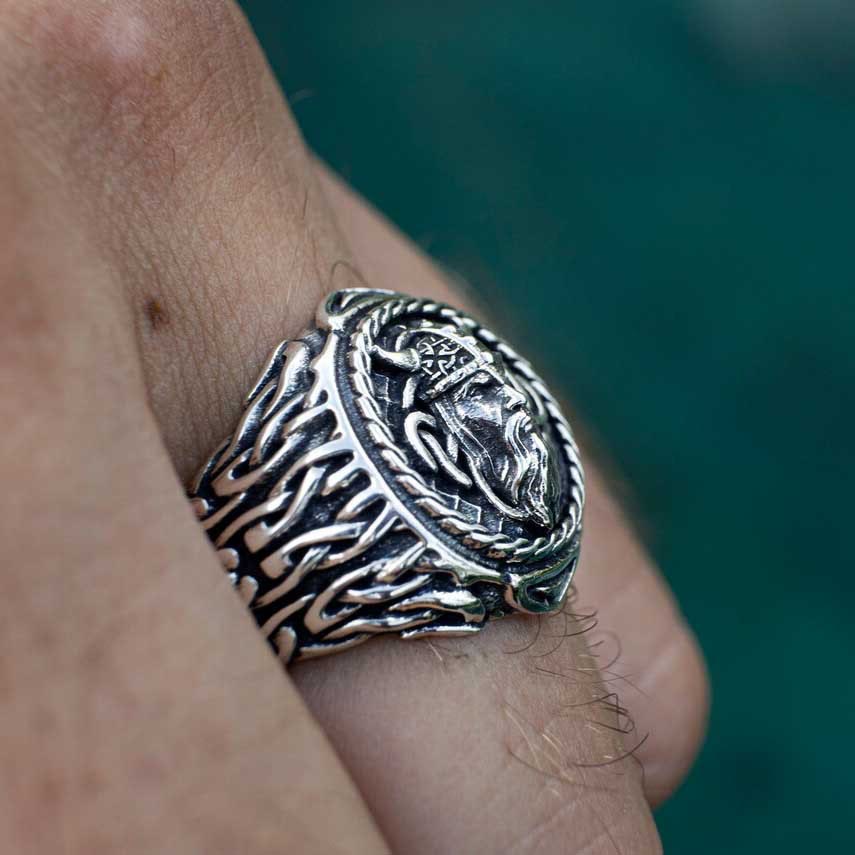 Odin Head Totem Tribal Celtic Knot Ring