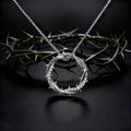 Christian Jesus Crown of Thorns Circle Pendant Necklace for Men
