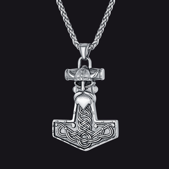 Viking Mjolnir Thor Hammer Necklace Odin Pendant For Men