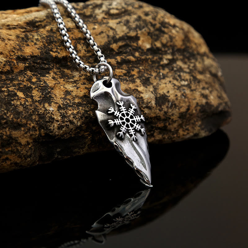 Viking Arrowhead Helm Of Awe Shield Necklace