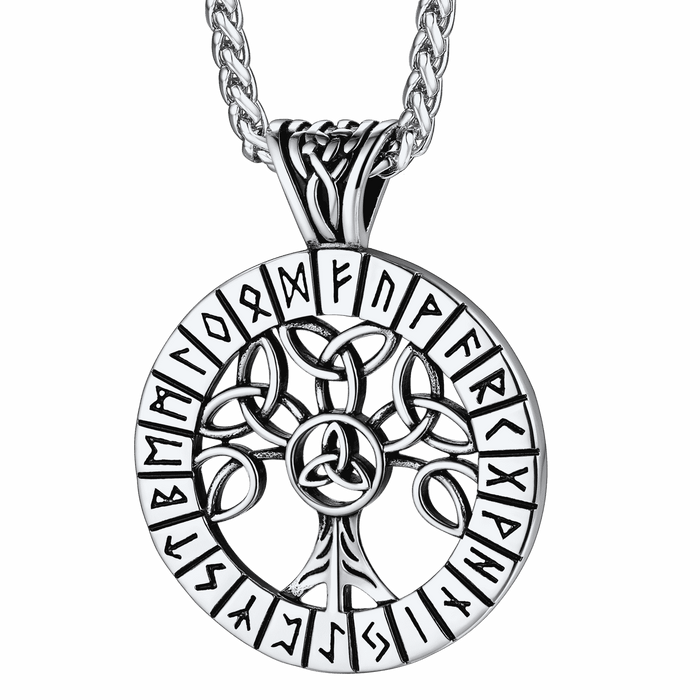 Norse Viking Rune Tree Of Life Necklace Amulet For Men