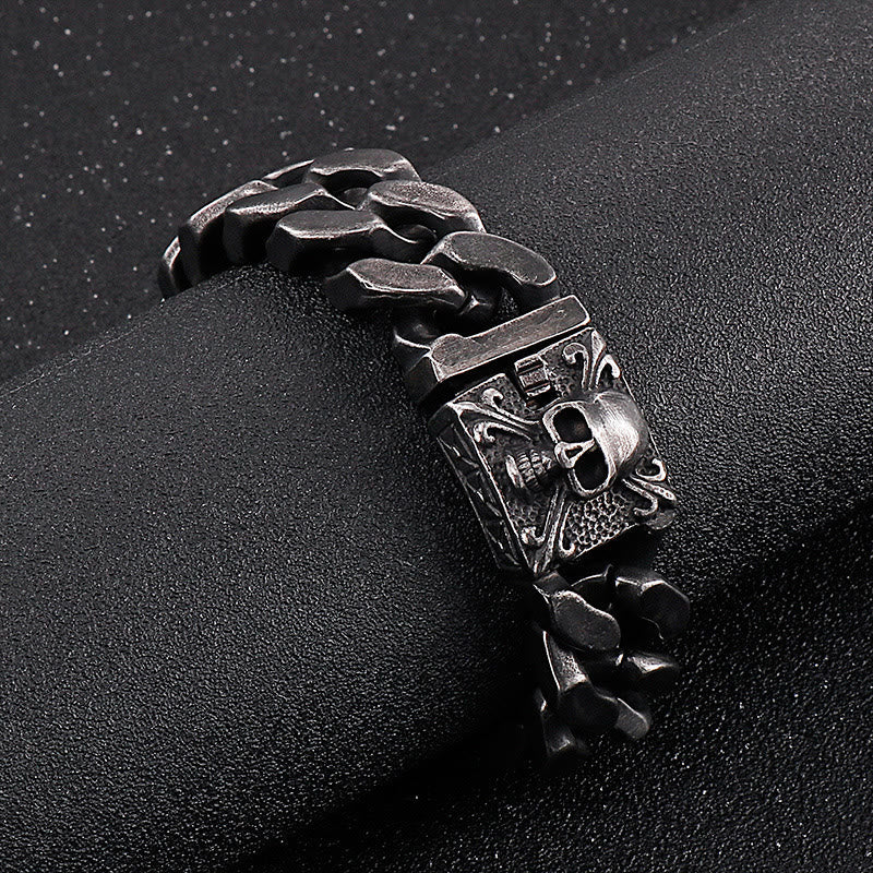 Skull Clasp Cuban Bracelet