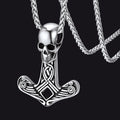 Viking Skull Spear Pendant Necklace for Men
