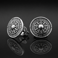 Viking Shield Stud Earrings with Runes