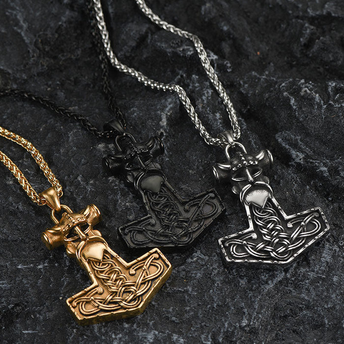 Viking Mjolnir Thor Hammer Necklace Odin Pendant For Men