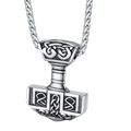 FaithHeart Norse Viking Thor's Hammer Necklace Mjolnir Pendant for Men
