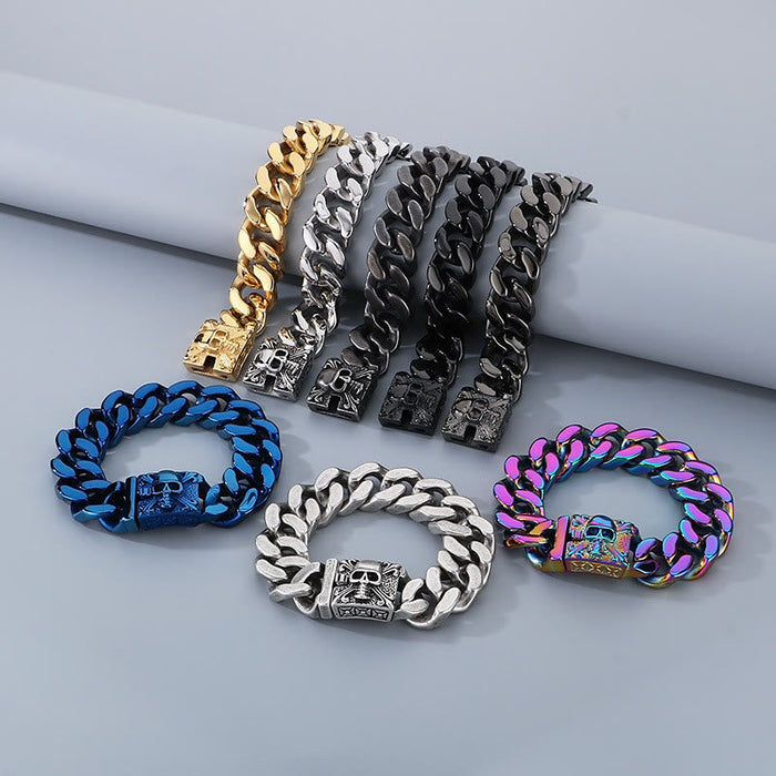 Skull Clasp Cuban Bracelet