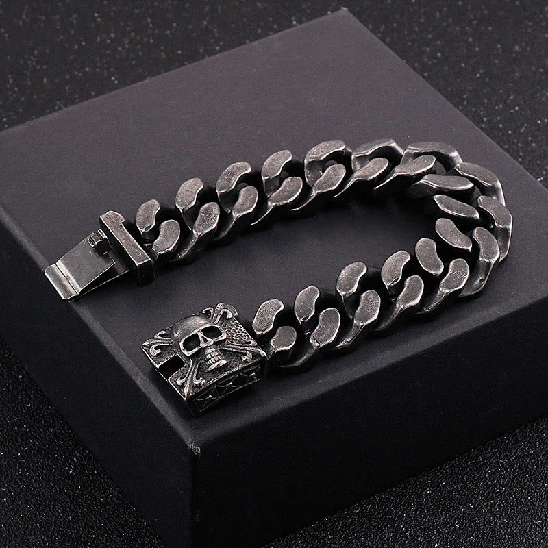 Skull Clasp Cuban Bracelet