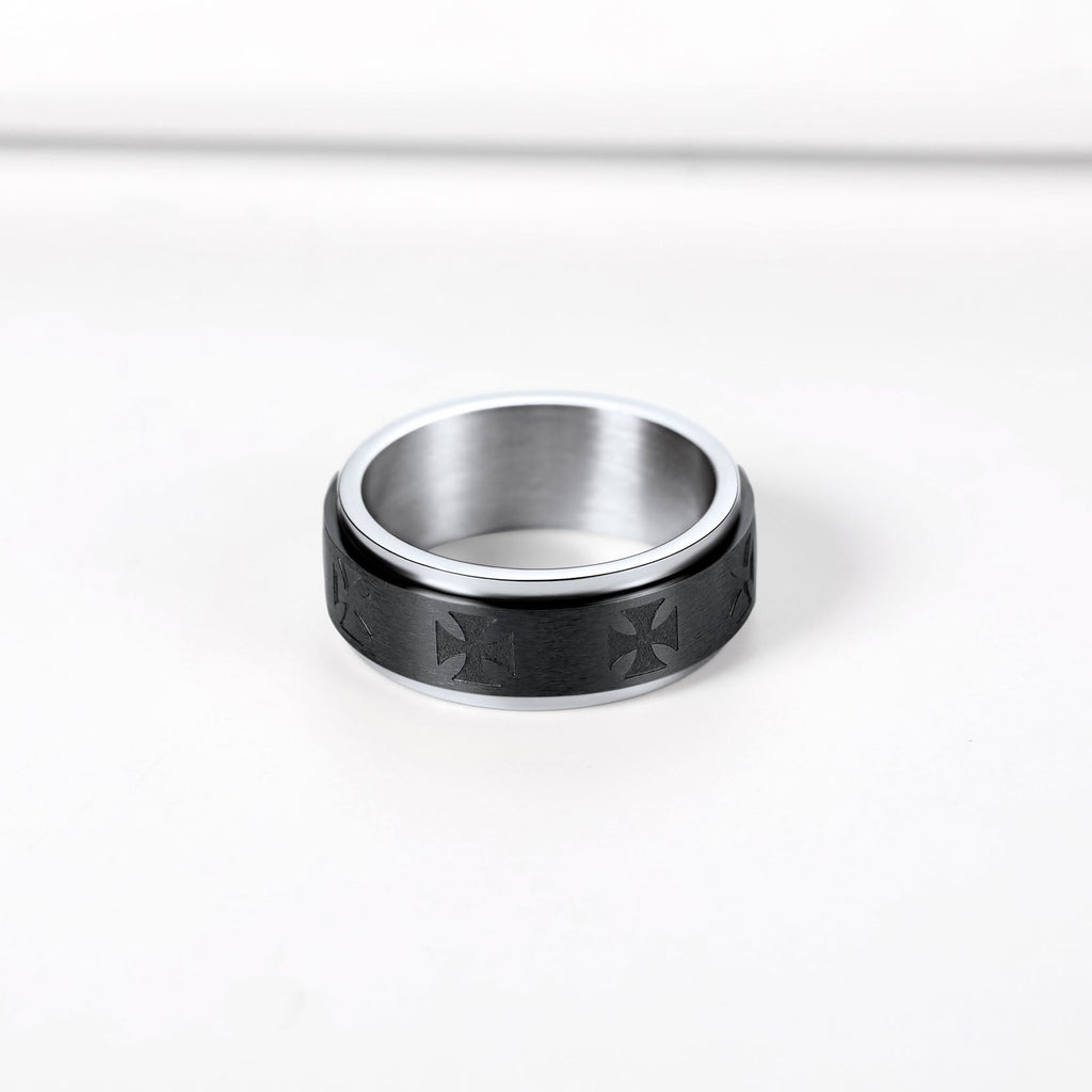 Knights Templar Cross Anxiety Ring For Men