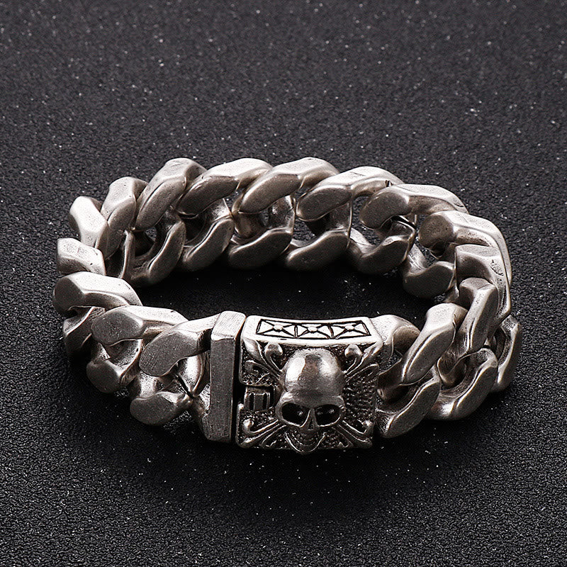 Skull Clasp Cuban Bracelet