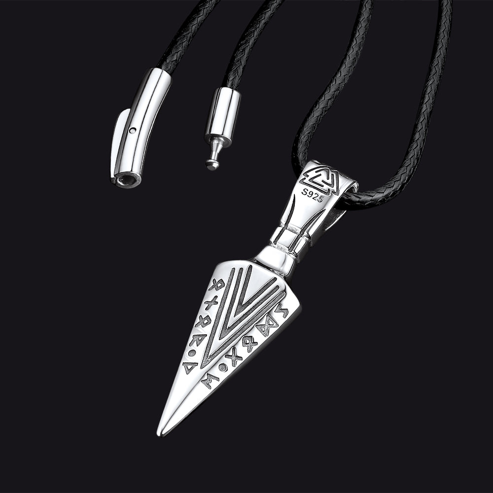 Viking Odin Gungnir Sword Necklace with Runes For Men