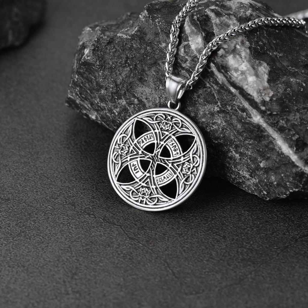 Viking Celtic Love Knot Necklace With Rune
