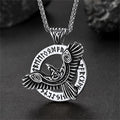 Viking Odin's Raven Necklace For Men With Runes