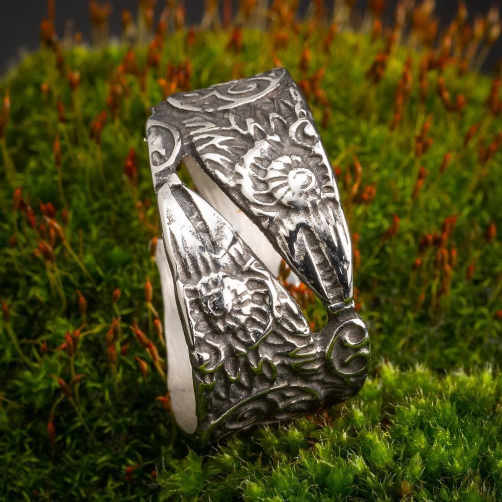Vintage Nordic Raven Adjustable Ring