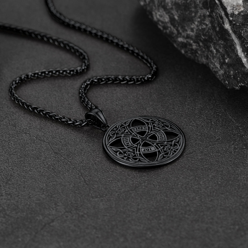 Viking Celtic Love Knot Necklace With Rune