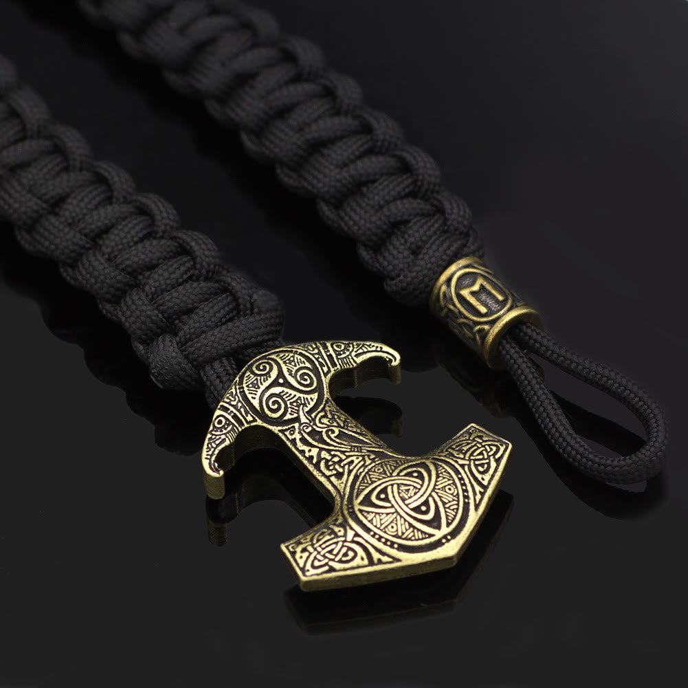 Odin Rune Bead Thor Hammer Mjolnir Bracelet