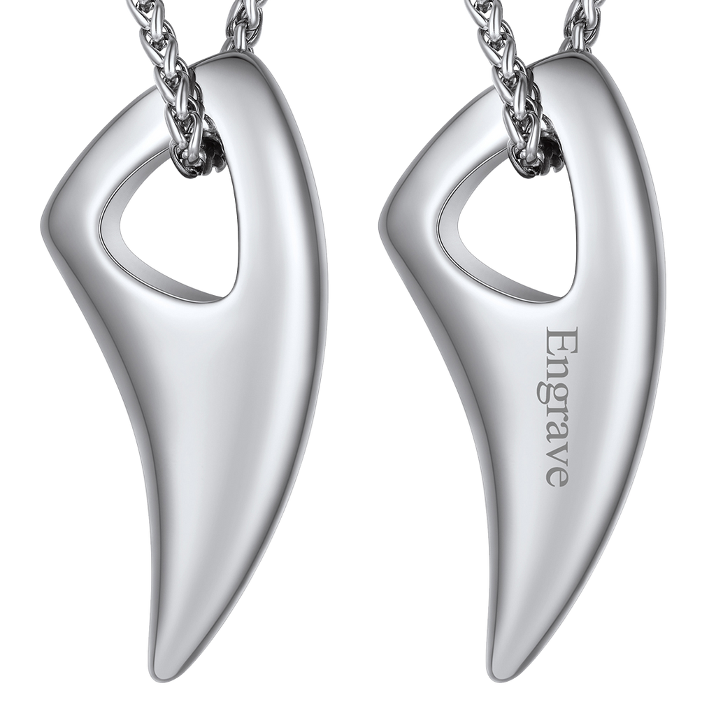 Norse Viking Wolf Tooth Spear Pendant Necklace for Men