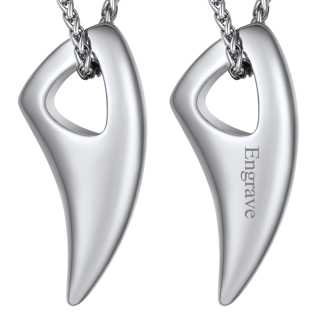 Norse Viking Wolf Tooth Spear Pendant Necklace for Men