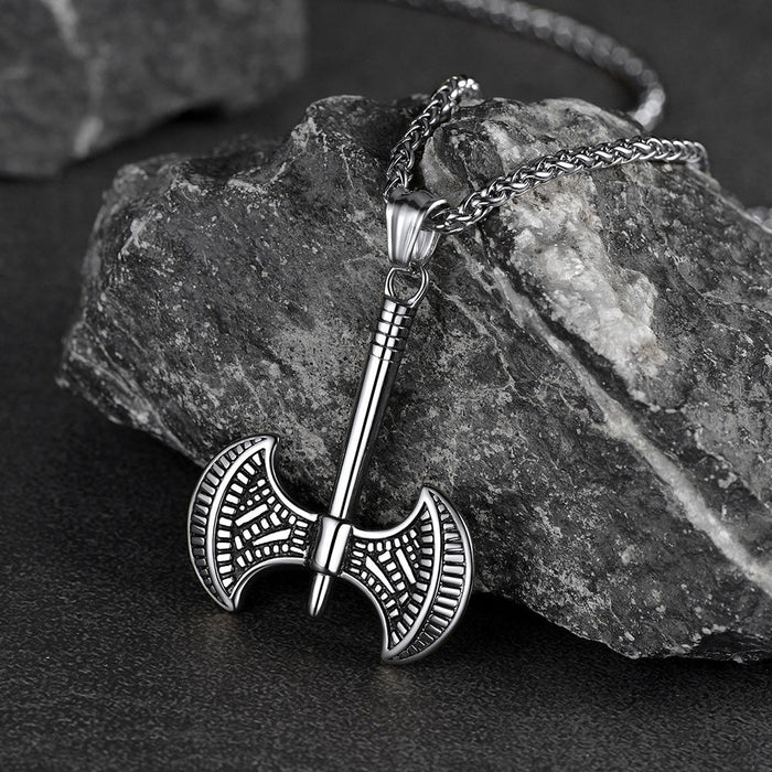Viking Solid Axe Necklace Amulet Pendant Gift for Men Boys