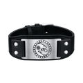 Viking Nordic Wolf Black Leather Bracelet Wristband for Men