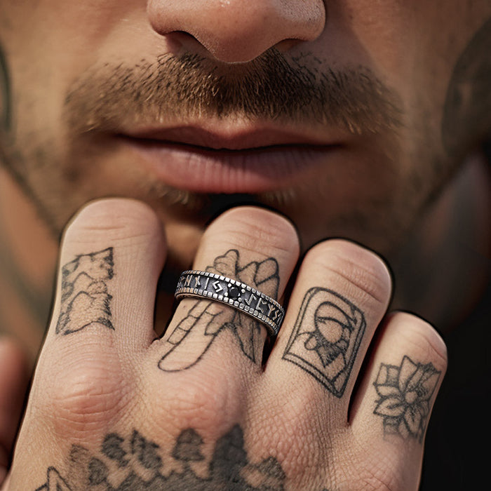 Sterling Silver Black Onyx Celtic Ring for Men