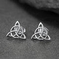 Sterling Silver Celtic Triquetra Stud Earrings for Women