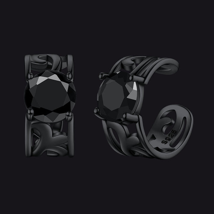 Sterling Silver Celtic Birthstone Ear Cuffs Earrings for Men Women