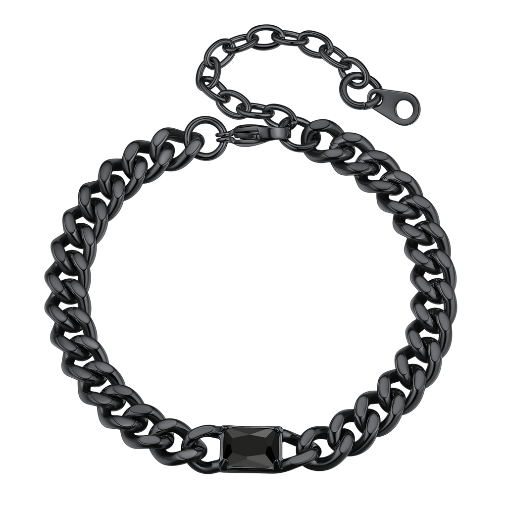 Cubic Zirconia Thick Chain Bracelet for Women Men
