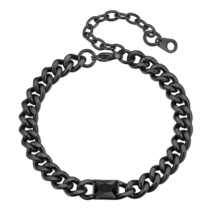 Cubic Zirconia Thick Chain Bracelet for Women Men