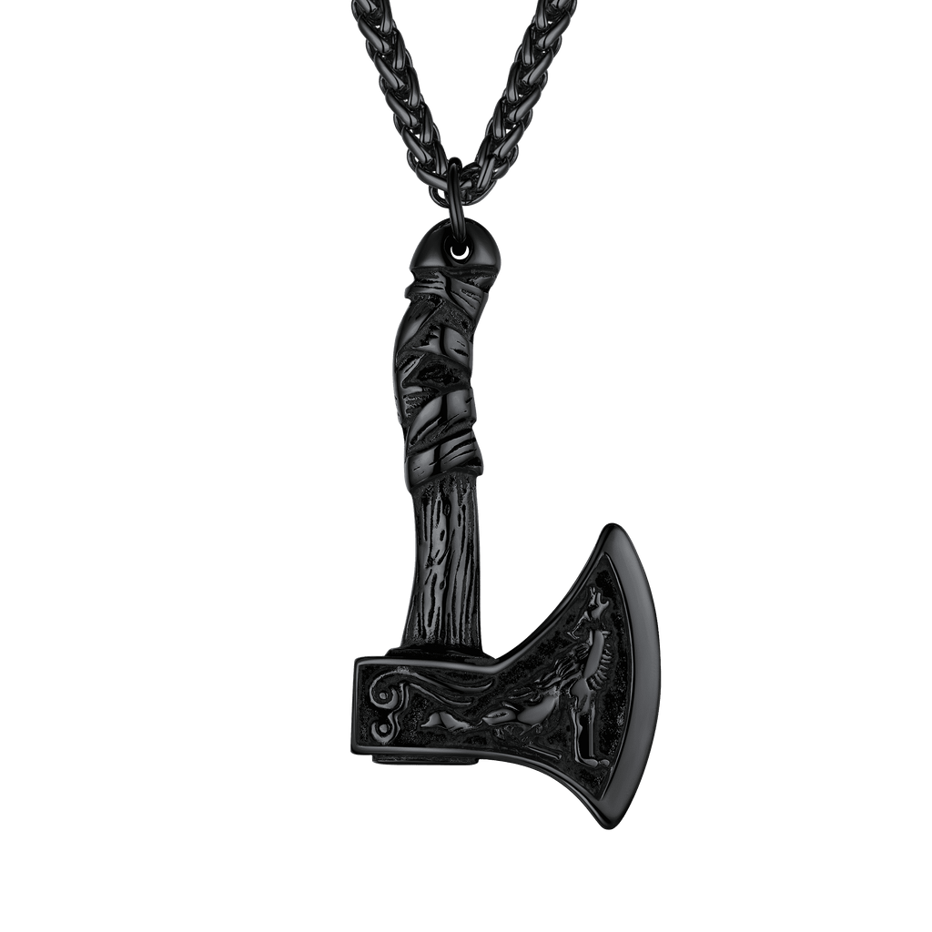 Norse Viking Battle Axe Necklace Amulet Jewelry for Men