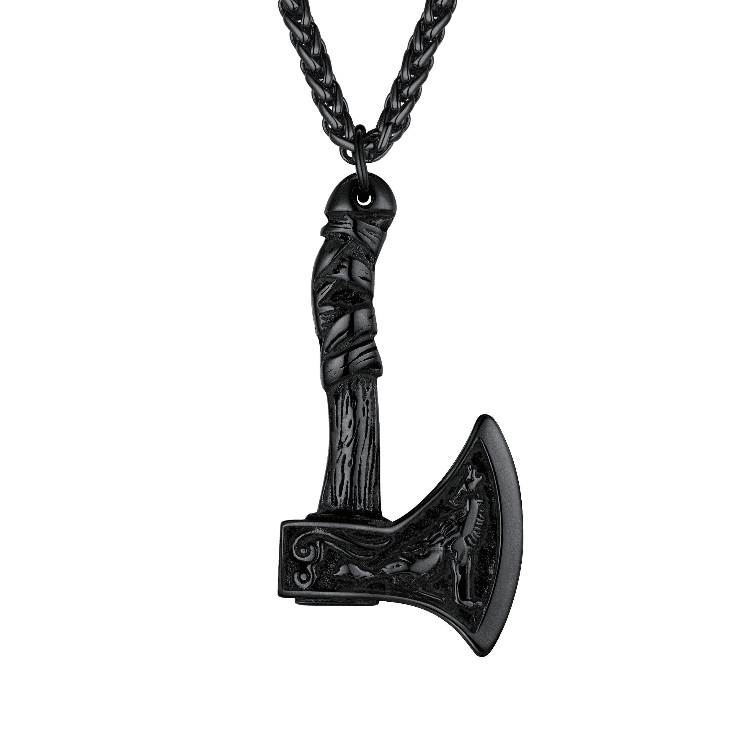 Norse Viking Battle Axe Necklace Amulet Jewelry for Men