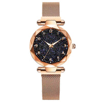 Celestial Elegance | Women's Watch with Magnetic Mesh Strap | Timeless Starry Design for Everyday Style