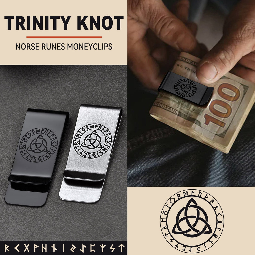Personalised Celtic Knot Money Clip Slim Wallets