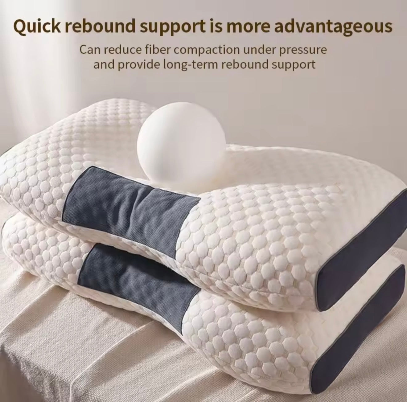 Cervical Pillow for Neck Pain Relief with Ergonomic Support Design | Ideal Neck Support Pillow for Side and Back Sleepers