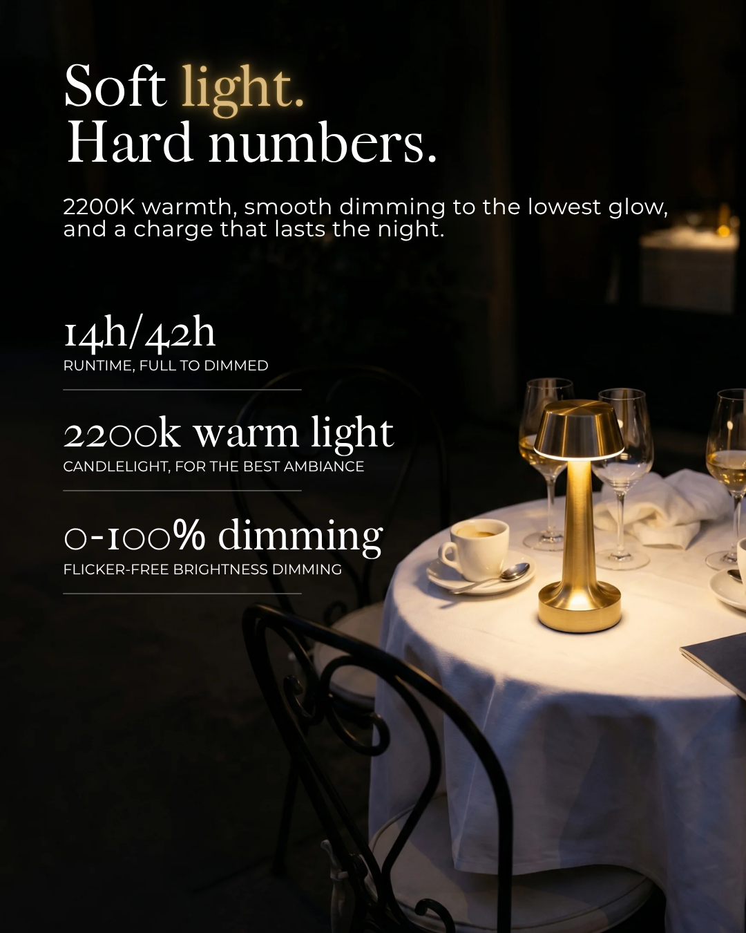 Elegant Cordless Table Lamp with Warm Light Design | Versatile Bedside Lighting for Cozy Ambiance