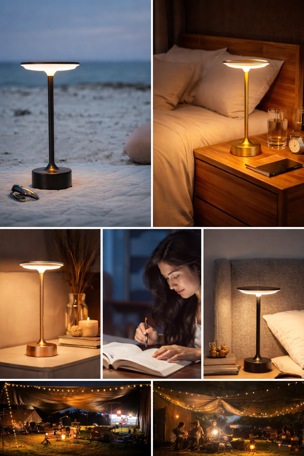 Elegant LED Table Lamp | Cordless & Dimmable Design for Versatile Lighting