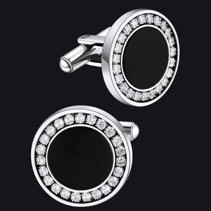 Wedding Black Onyx Cufflinks for Men Groom