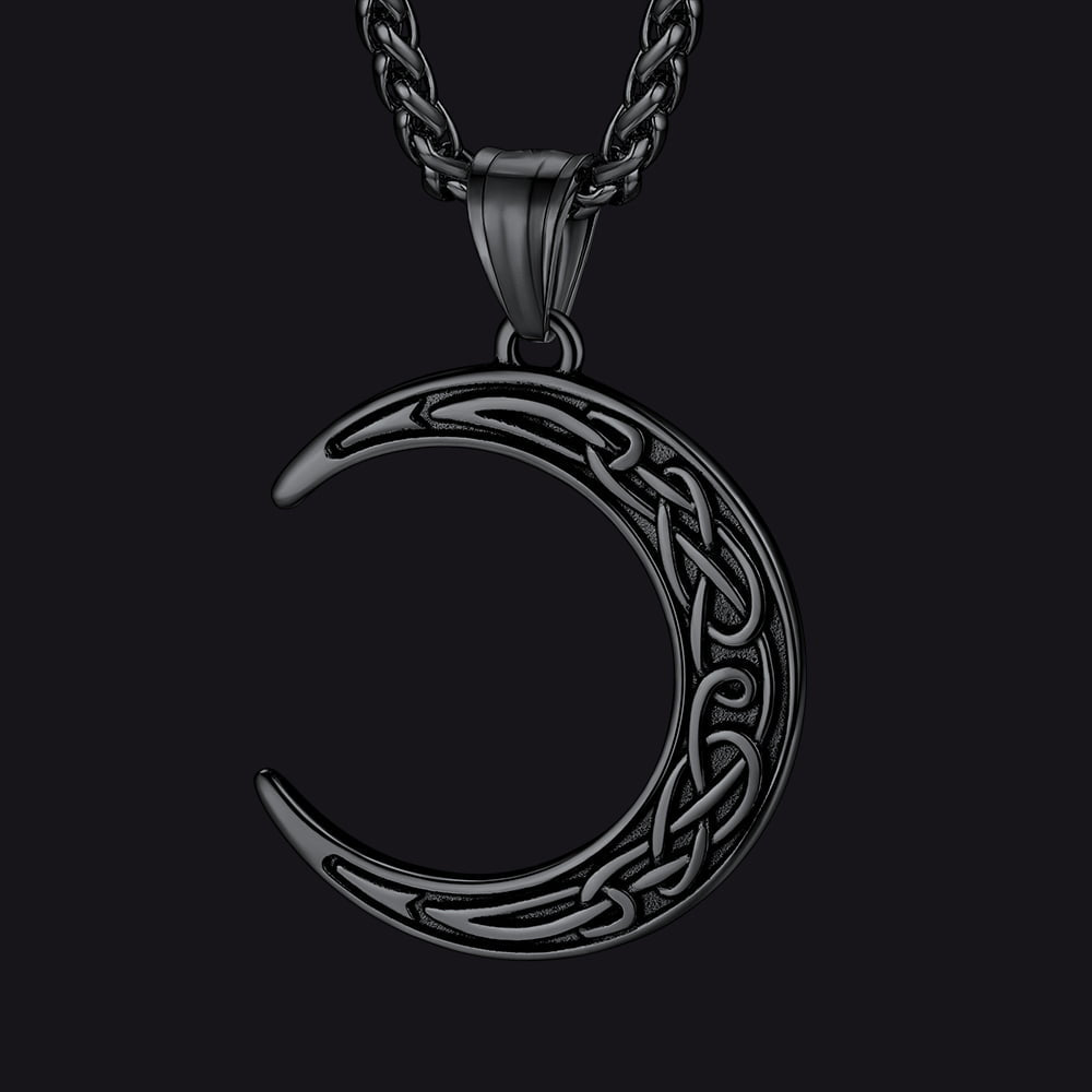 Celtic Crescent Moon Necklace For Men/Women