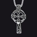 Irish Celtic Cross Necklace with Claddage For Men