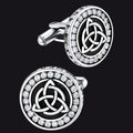 Viking Rune Celtic Knot Cufflinks for Men