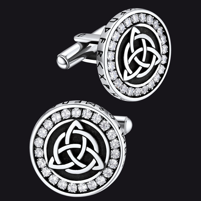 Viking Rune Celtic Knot Cufflinks for Men